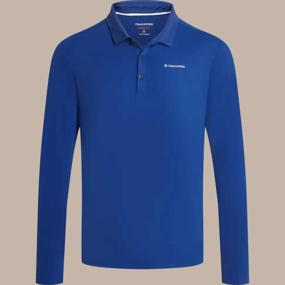 Nosilife Golf Bramshaw Langarm Polohemd für Herren | Deep Marina