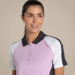 NosiLife Golf Hazelmere Polohemd mit kurzem Ärmel für Damen | Orchid / White