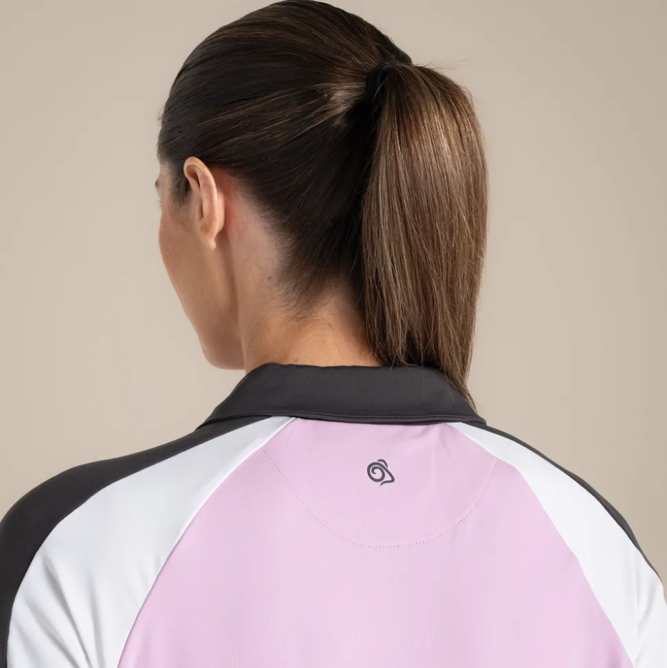 NosiLife Golf Hazelmere Polohemd mit kurzem Ärmel für Damen | Orchid / White