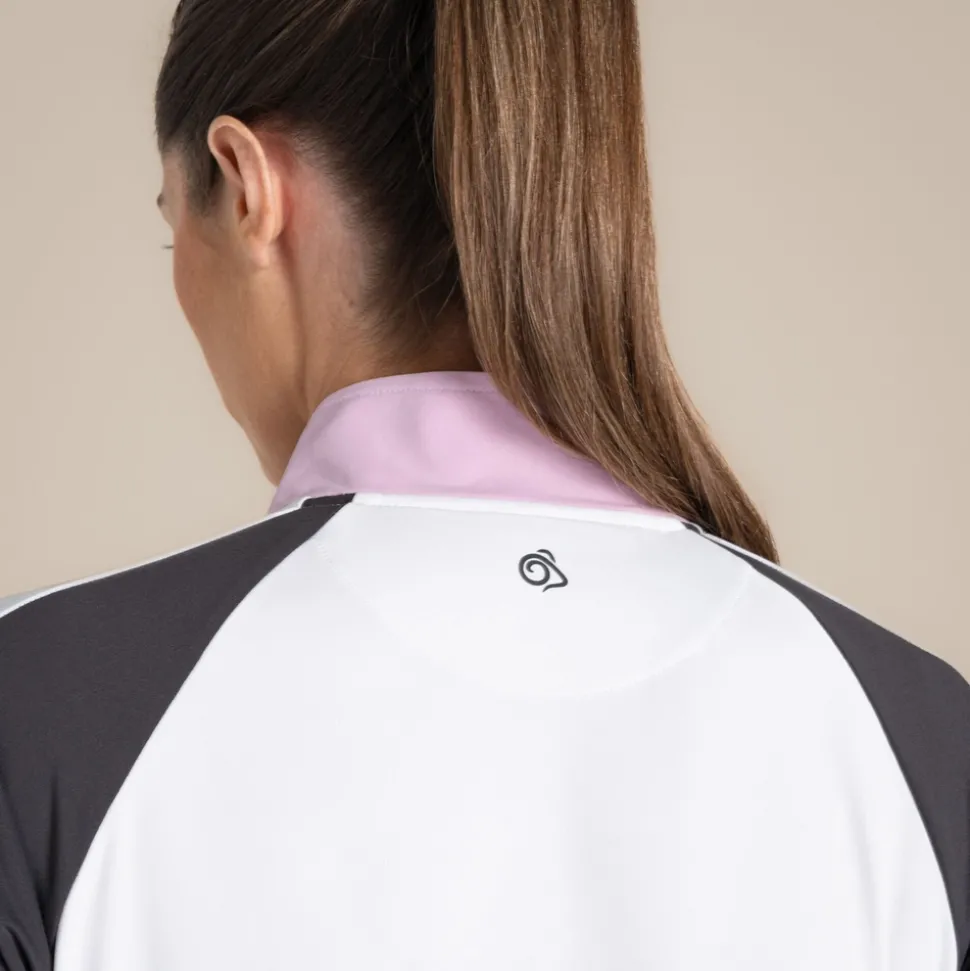 NosiLife Golf Ivybridge Half Zip Oberteil für Damen | White / Dark Iron