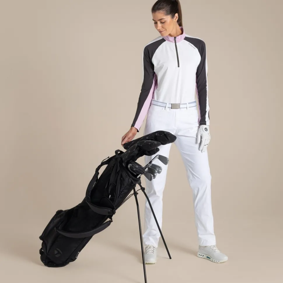 NosiLife Golf Ivybridge Half Zip Oberteil für Damen | White / Dark Iron
