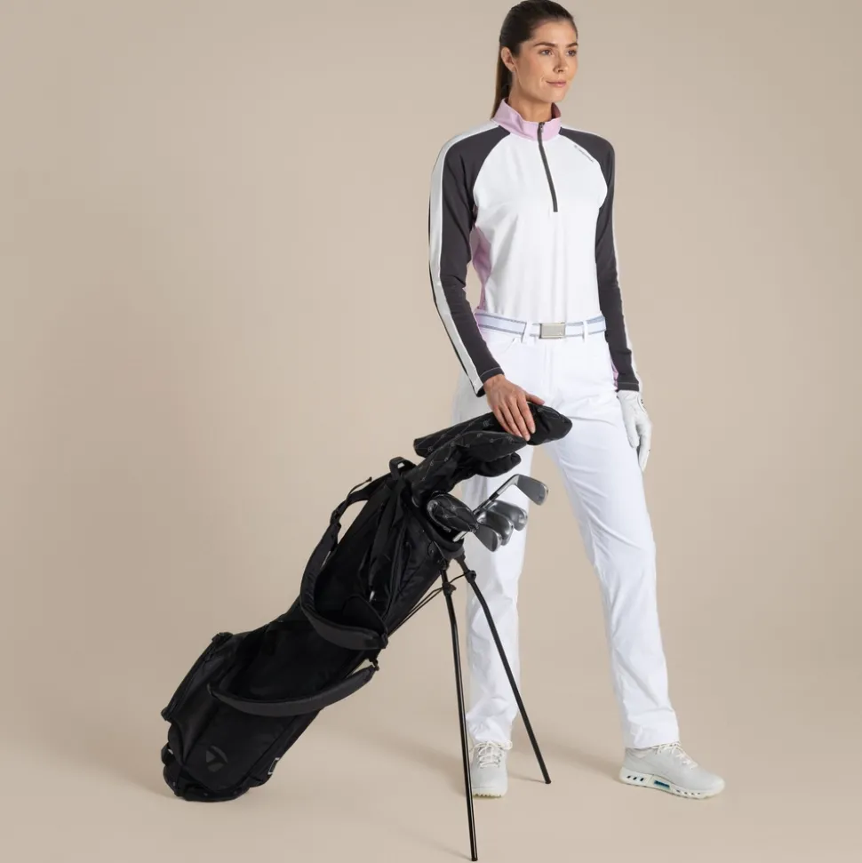 NosiLife Golf Ivybridge Half Zip Oberteil für Damen | White / Dark Iron