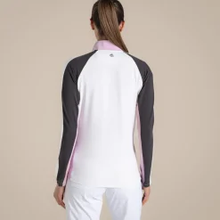 NosiLife Golf Ivybridge Half Zip Oberteil für Damen | White / Dark Iron