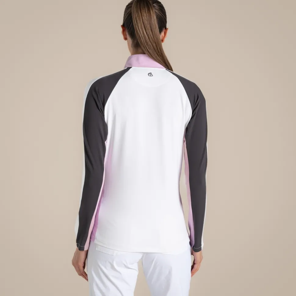 NosiLife Golf Ivybridge Half Zip Oberteil für Damen | White / Dark Iron