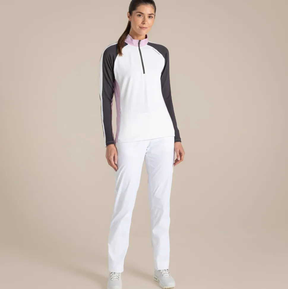 NosiLife Golf Ivybridge Half Zip Oberteil für Damen | White / Dark Iron