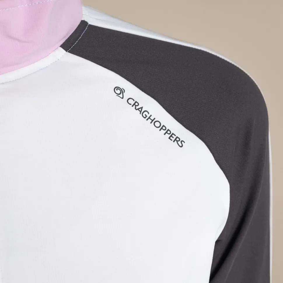 NosiLife Golf Ivybridge Half Zip Oberteil für Damen | White / Dark Iron