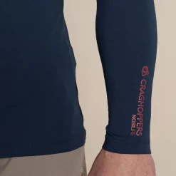 Nosilife Golf Langarmtop mit Stehkragen für Herren | Blue Navy