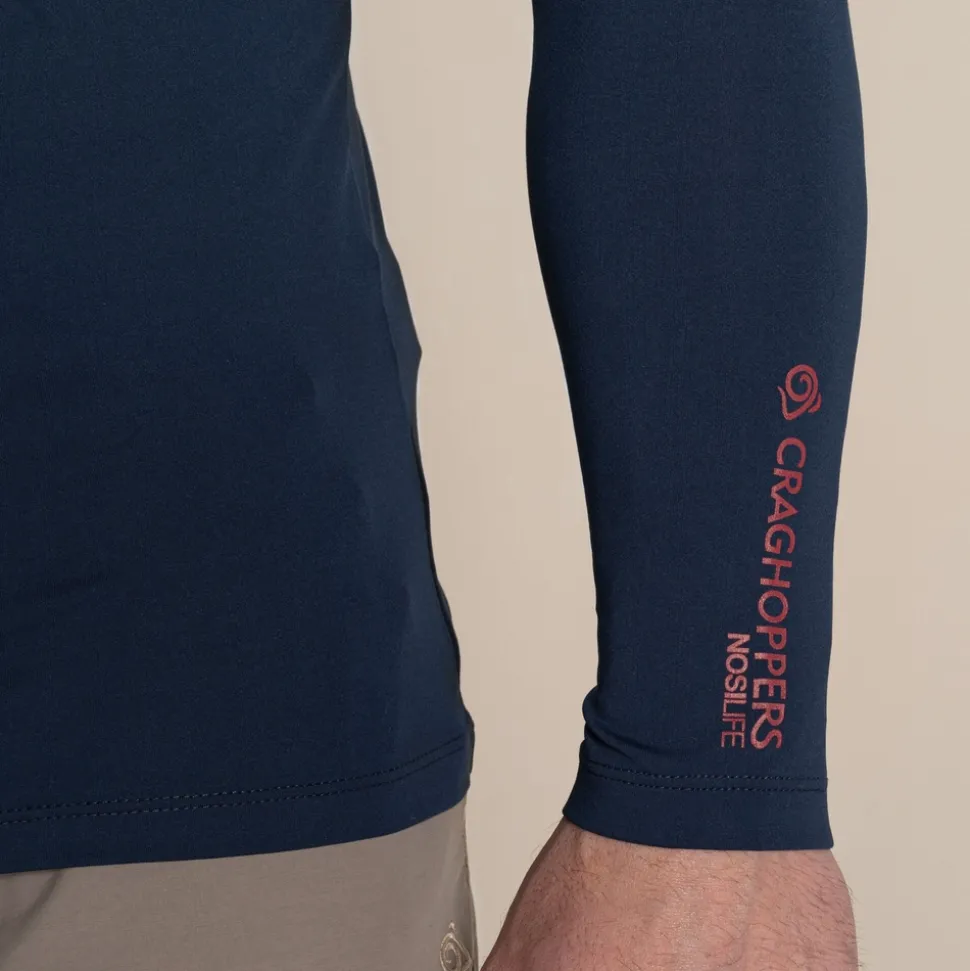 Nosilife Golf Langarmtop mit Stehkragen für Herren | Blue Navy