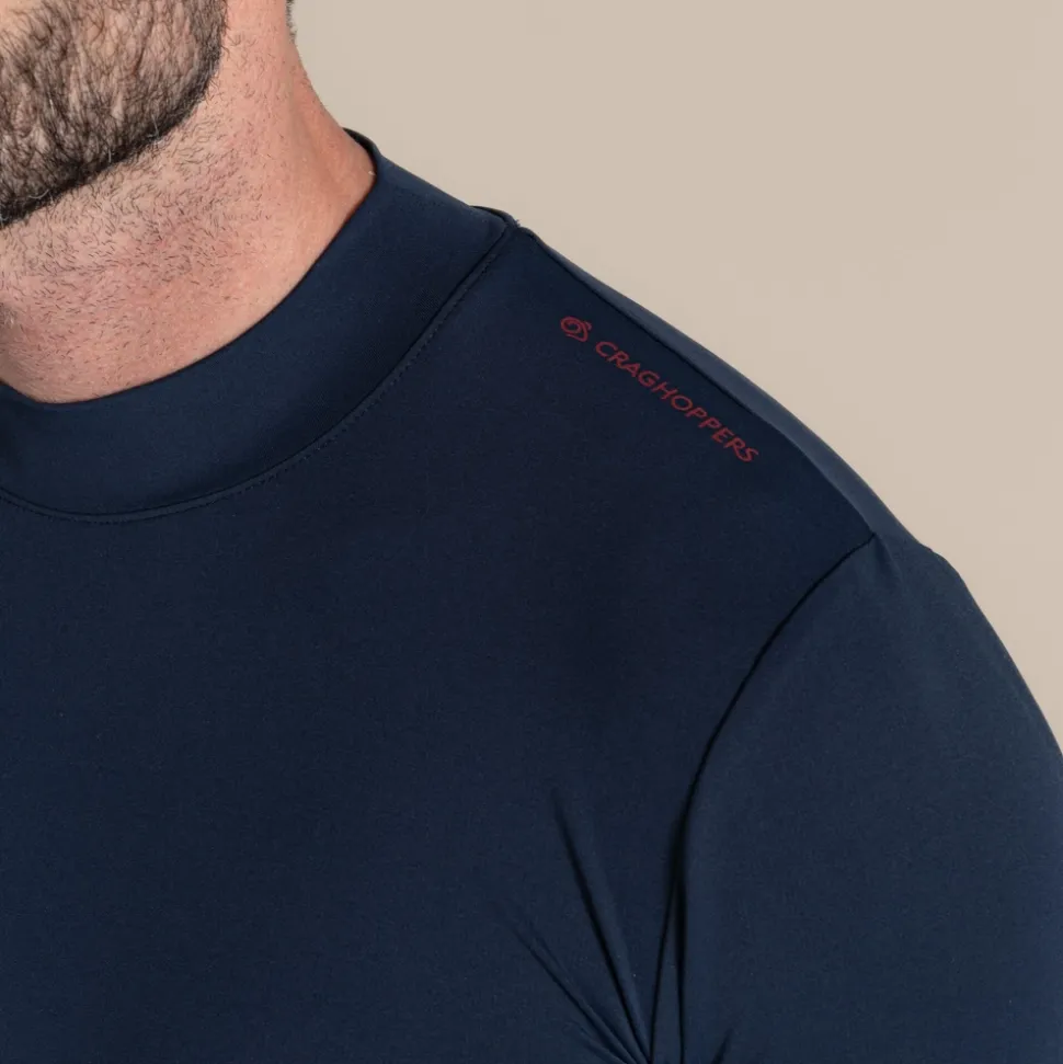 Nosilife Golf Langarmtop mit Stehkragen für Herren | Blue Navy