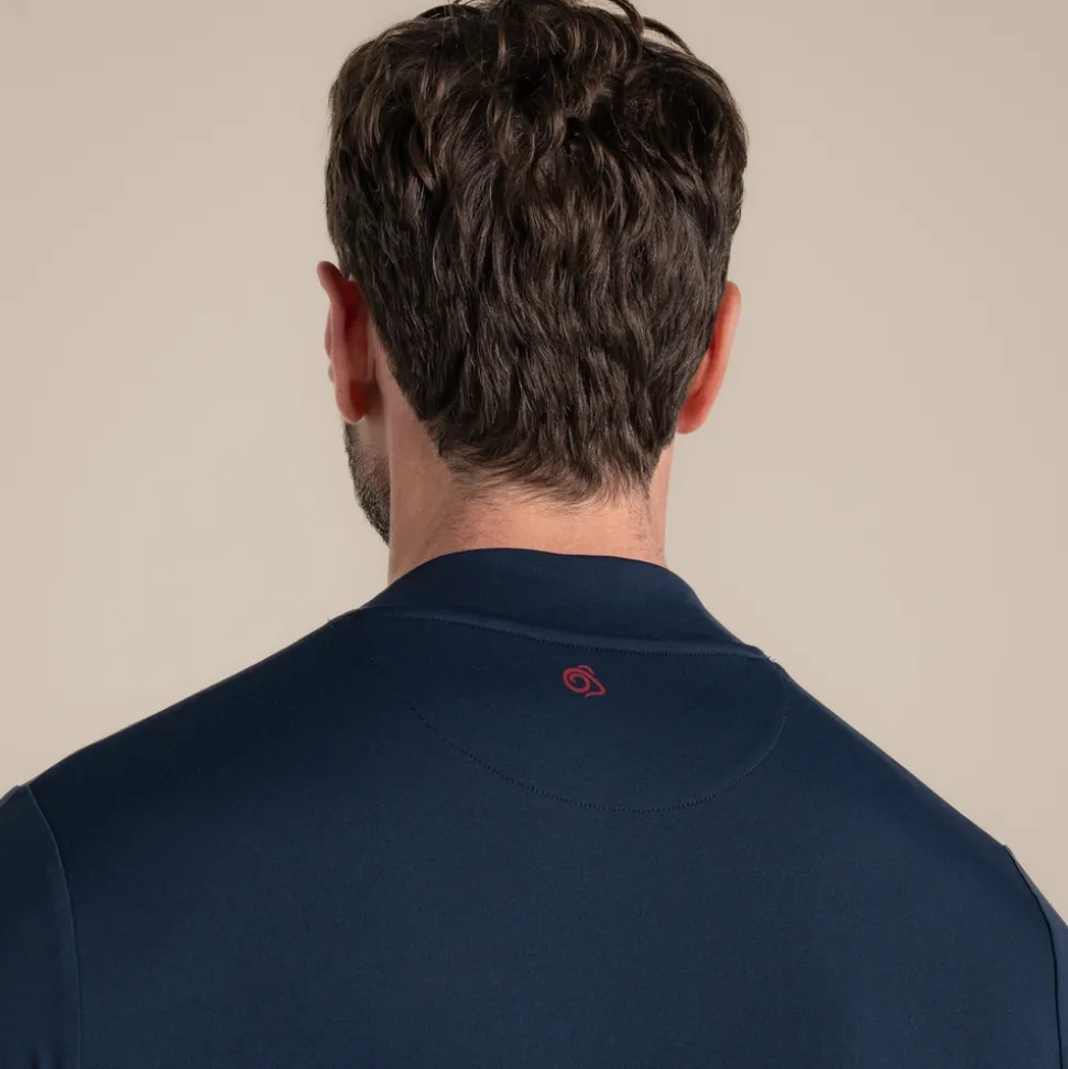 Nosilife Golf Langarmtop mit Stehkragen für Herren | Blue Navy