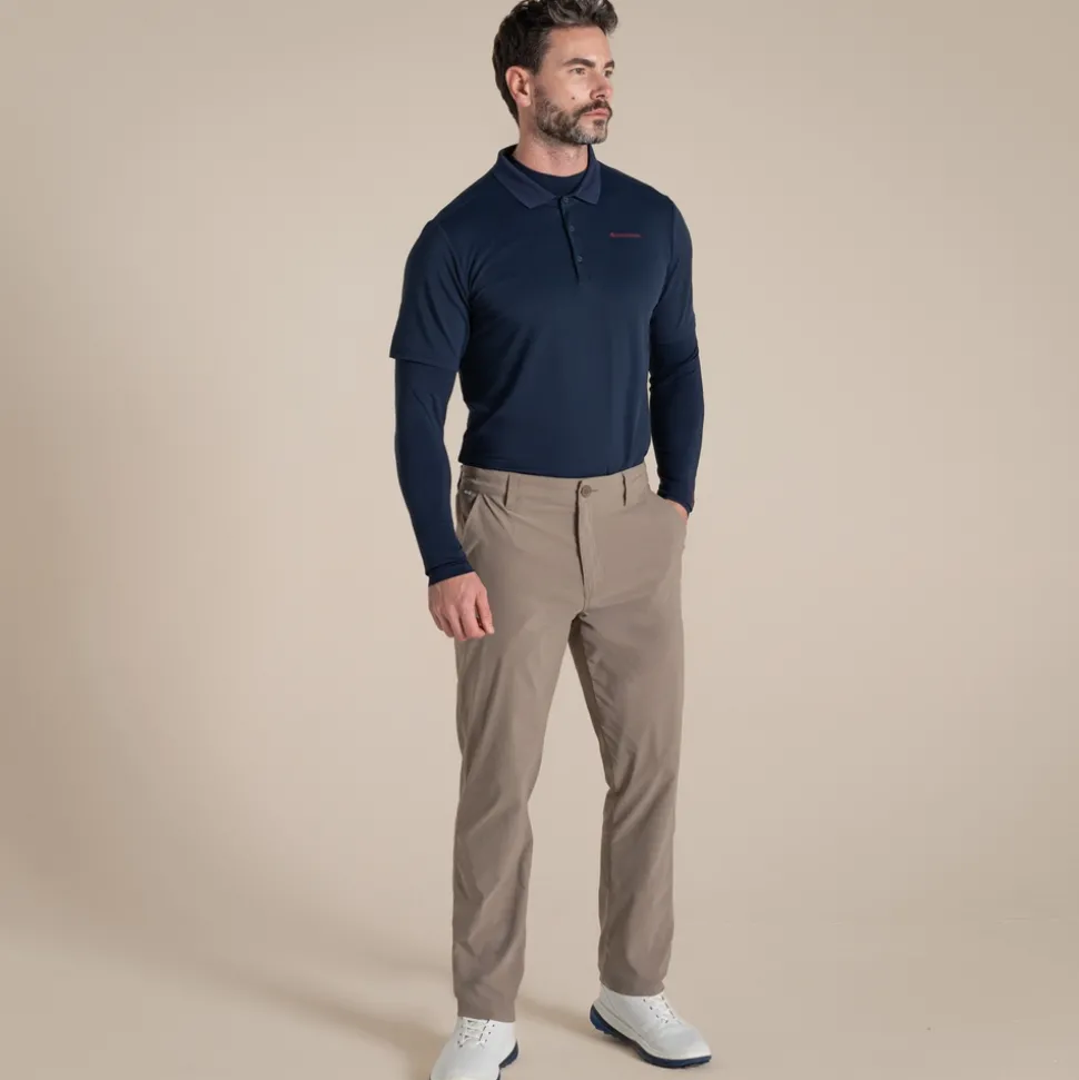 Nosilife Golf Langarmtop mit Stehkragen für Herren | Blue Navy