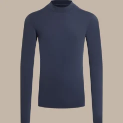 Nosilife Golf Langarmtop mit Stehkragen für Herren | Blue Navy