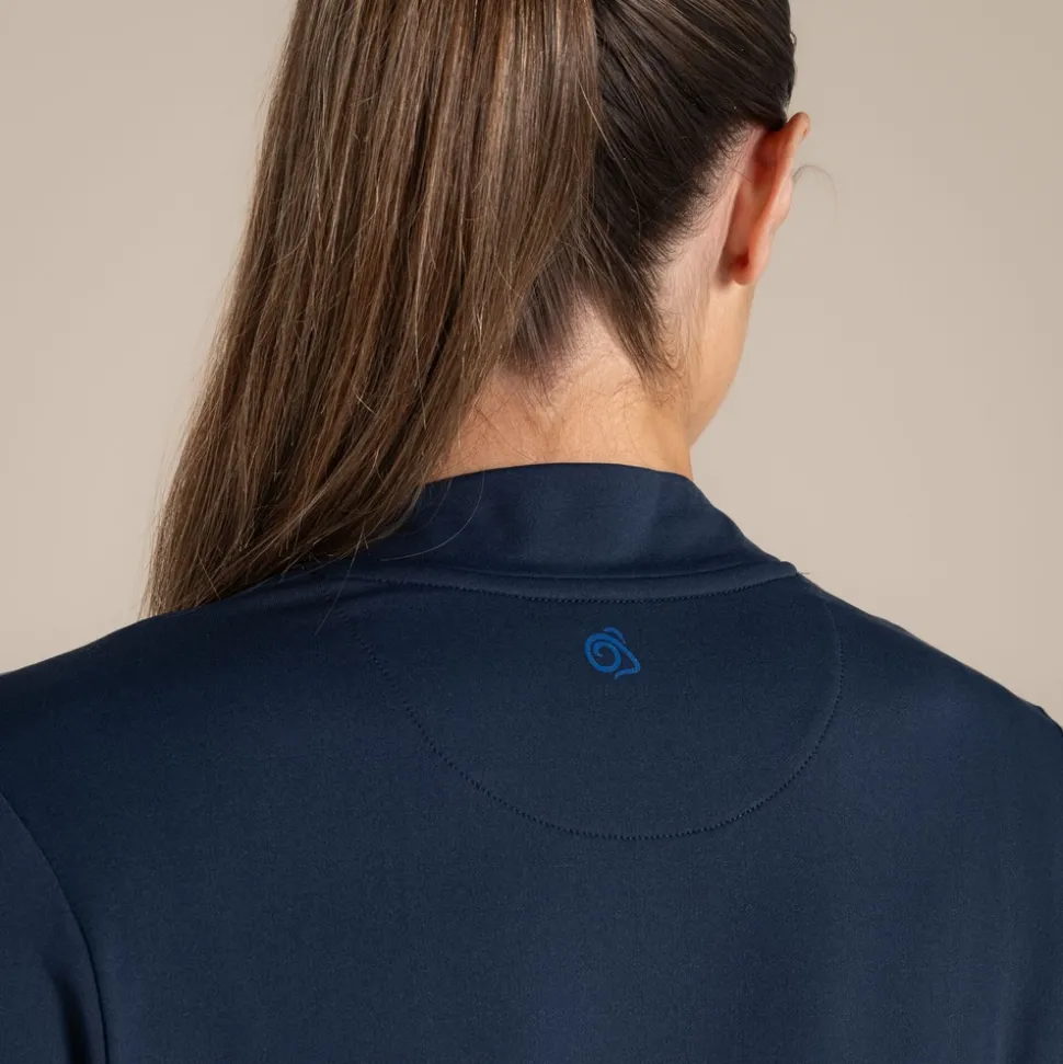 Nosilife Golf Langarmtop mit Stehkragen für Damen | Blue Navy