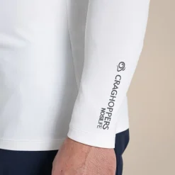 Nosilife Golf Langarmtop mit Stehkragen für Herren | White