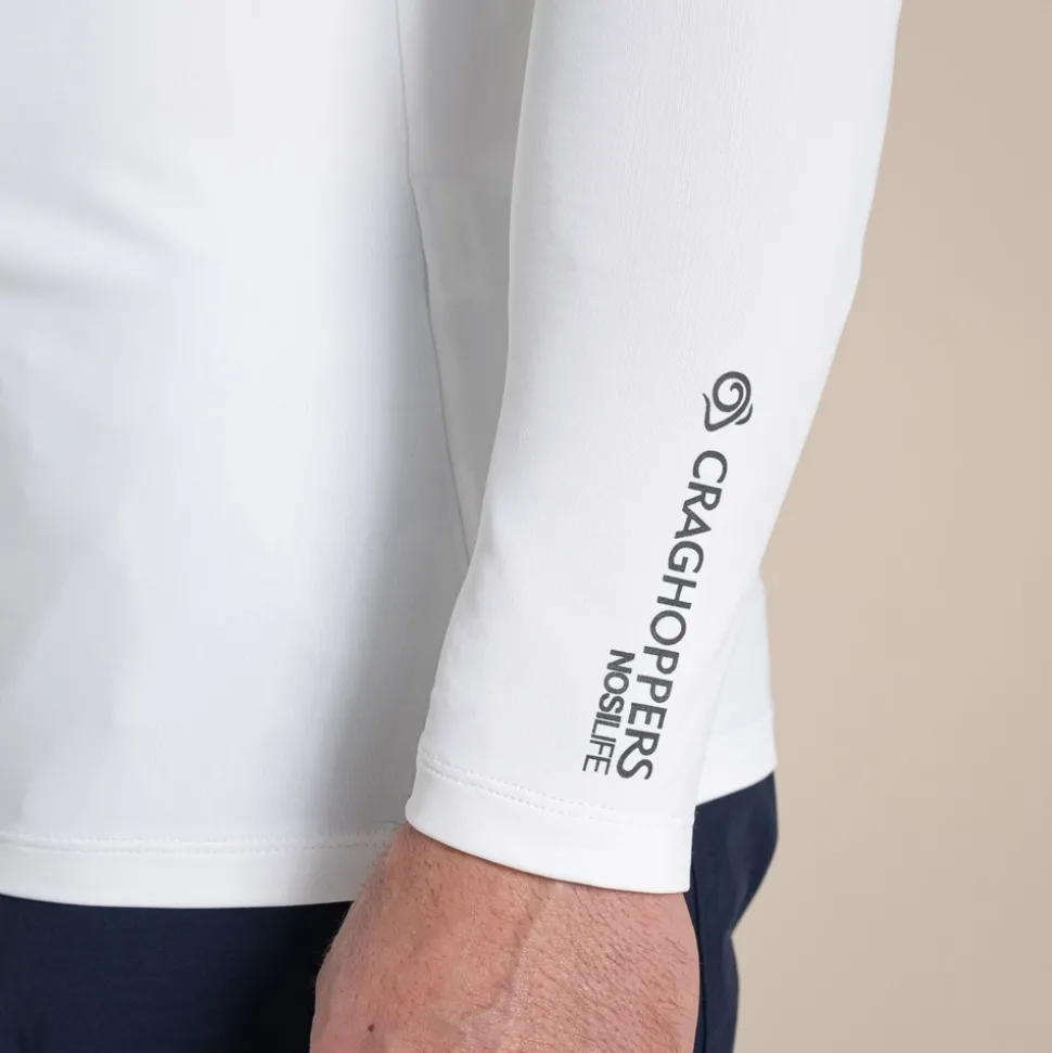 Nosilife Golf Langarmtop mit Stehkragen für Herren | White