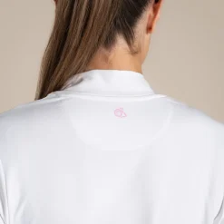 Nosilife Golf Langarmtop mit Stehkragen für Damen | White
