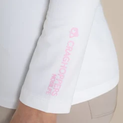 Nosilife Golf Langarmtop mit Stehkragen für Damen | White