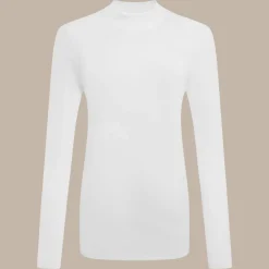 Nosilife Golf Langarmtop mit Stehkragen für Damen | White