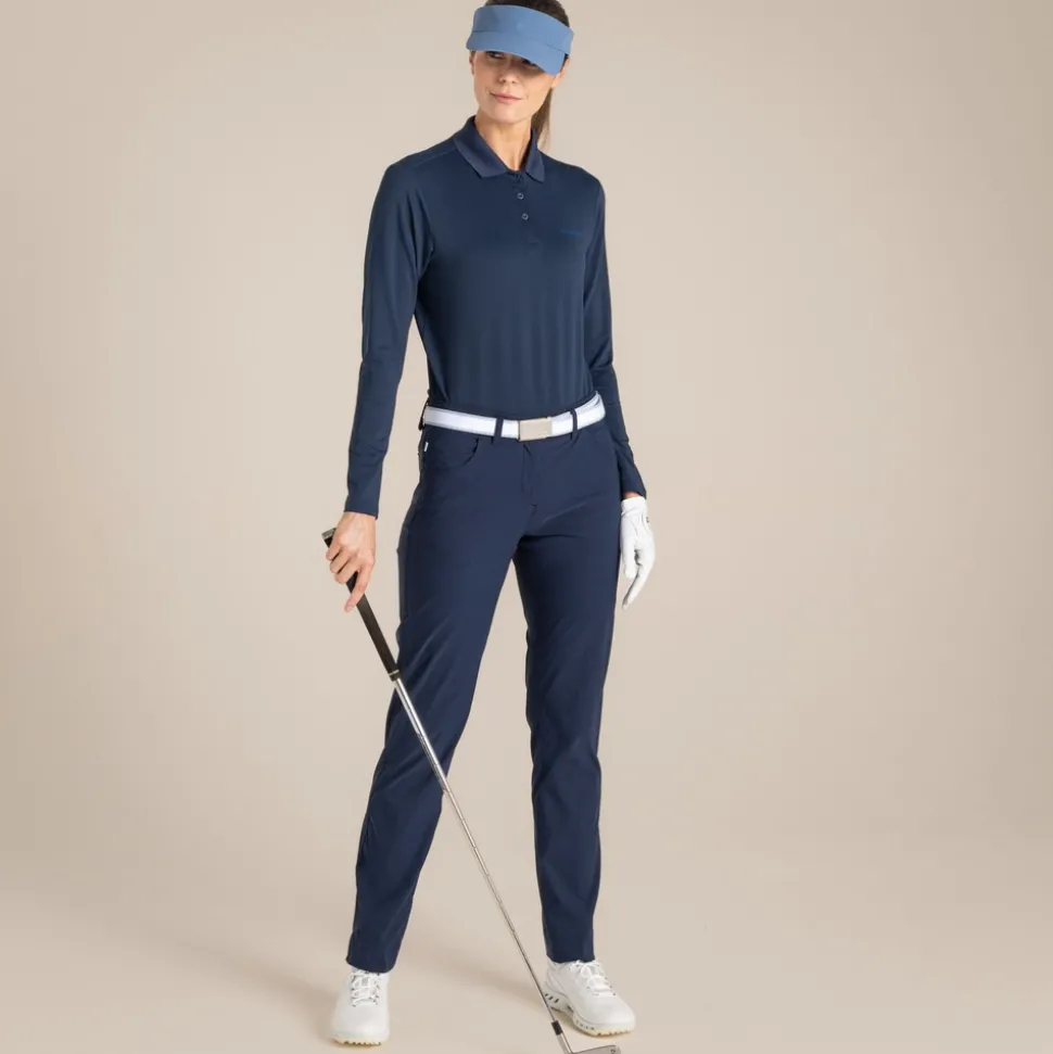 Nosilife Golf Thornbury Langarm Polohemd für Damen | Blue Navy