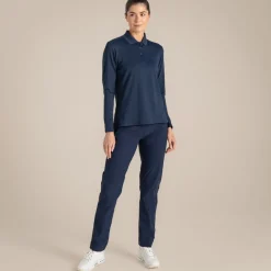 Nosilife Golf Thornbury Langarm Polohemd für Damen | Blue Navy
