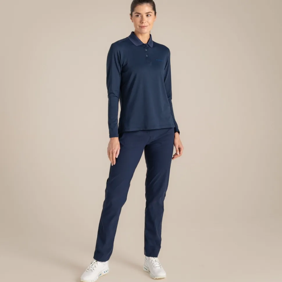 Nosilife Golf Thornbury Langarm Polohemd für Damen | Blue Navy
