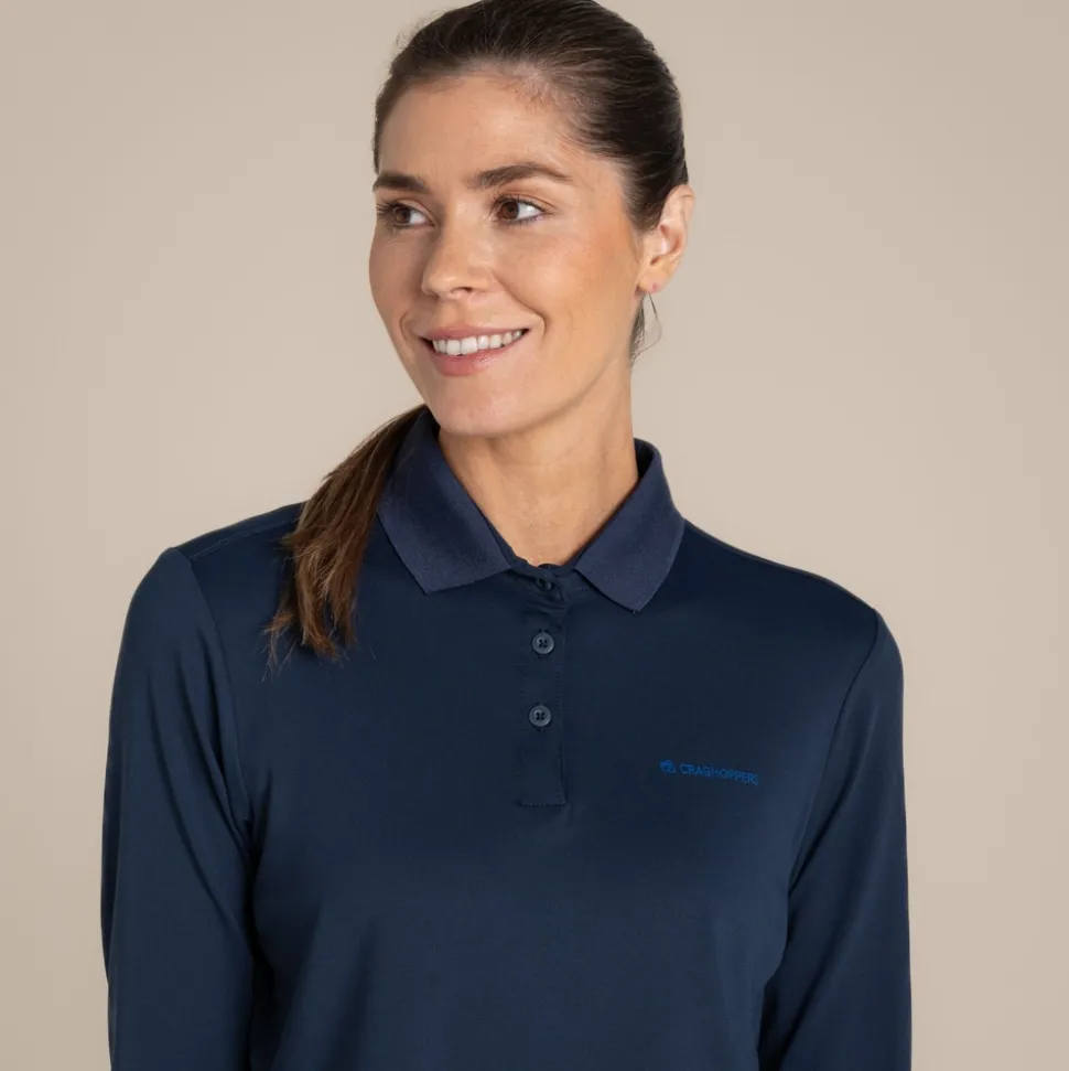 Nosilife Golf Thornbury Langarm Polohemd für Damen | Blue Navy