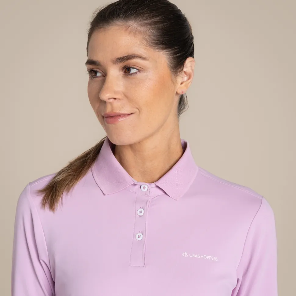 Nosilife Golf Thornbury Langarm Polohemd für Damen | Orchid