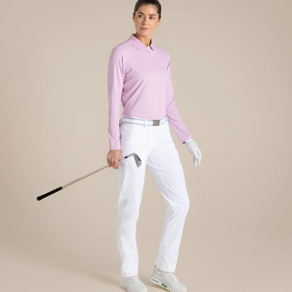 Nosilife Golf Thornbury Langarm Polohemd für Damen | Orchid