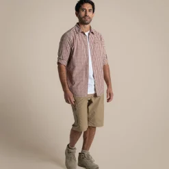 NosiLife Nuoro Check Hemd mit langem Ärmel für Herren | Red Beach Check