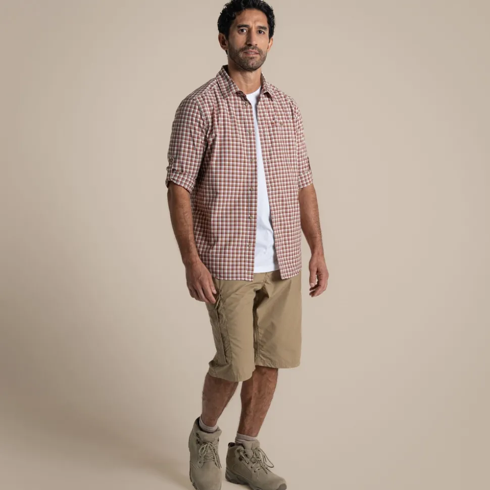 NosiLife Nuoro Check Hemd mit langem Ärmel für Herren | Red Beach Check