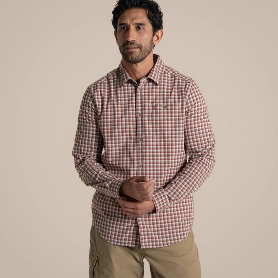 NosiLife Nuoro Check Hemd mit langem Ärmel für Herren | Red Beach Check