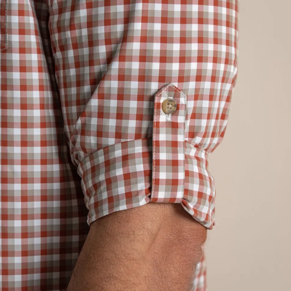 NosiLife Nuoro Check Hemd mit langem Ärmel für Herren | Red Beach Check