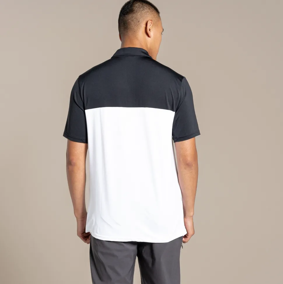 NosiLife Pro Polohemd mit kurzem Ärmel für Herren | Black / Optic White