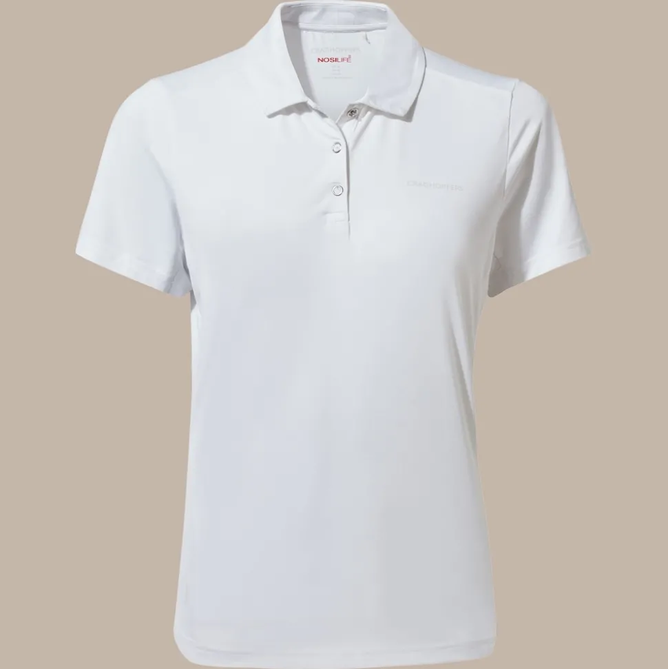 NosiLife Pro Polohemd mit kurzem Ärmel für Damen | Optic White