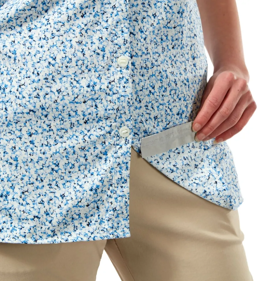 NosiLife Tayma Kurzärmelige Bluse | Mediterranean Blue Print