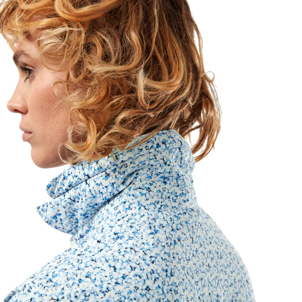 NosiLife Tayma Kurzärmelige Bluse | Mediterranean Blue Print