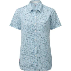 NosiLife Tayma Kurzärmelige Bluse | Mediterranean Blue Print