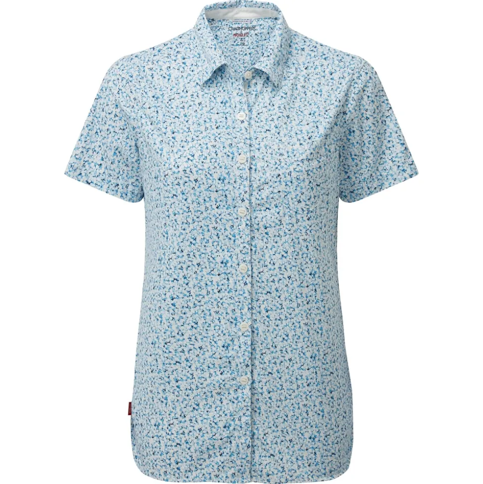 NosiLife Tayma Kurzärmelige Bluse | Mediterranean Blue Print