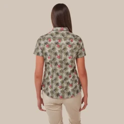 NosiLife Vanna Bluse mit kurzem Ärmel | Soft Moss Print