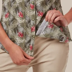 NosiLife Vanna Bluse mit kurzem Ärmel | Soft Moss Print