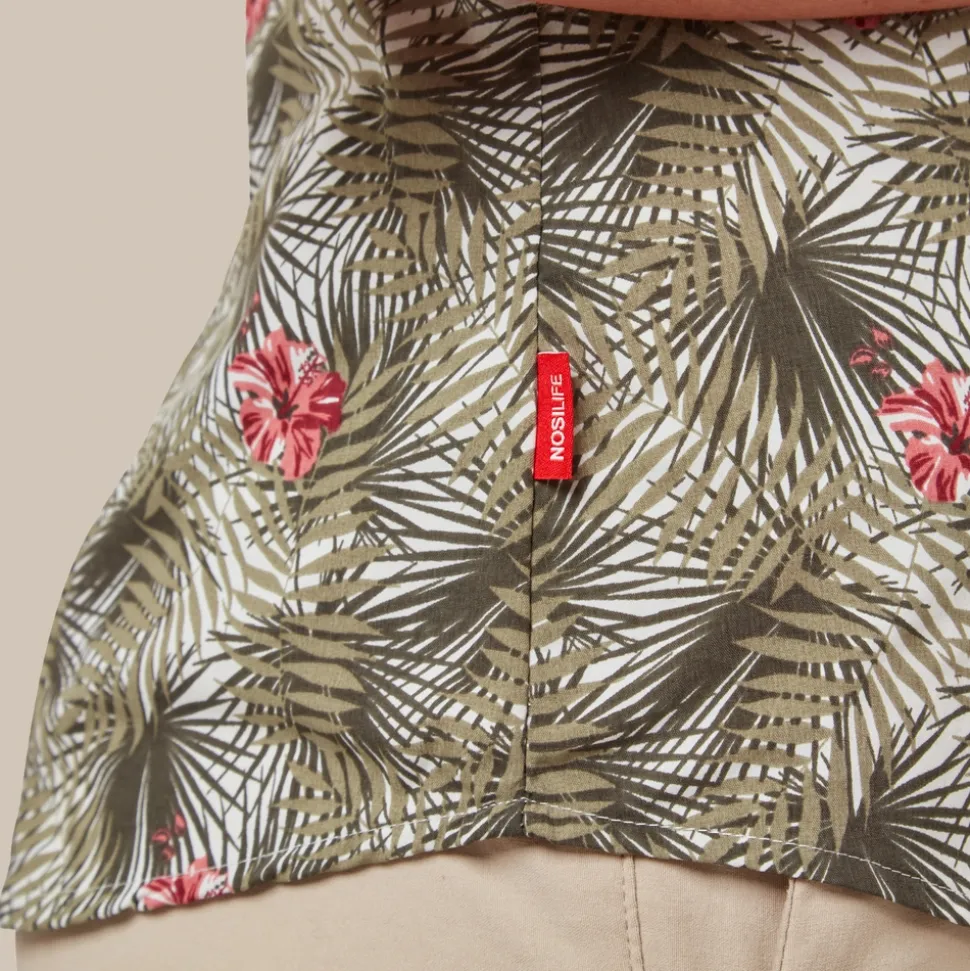 NosiLife Vanna Bluse mit kurzem Ärmel | Soft Moss Print