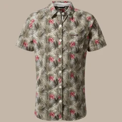 NosiLife Vanna Bluse mit kurzem Ärmel | Soft Moss Print