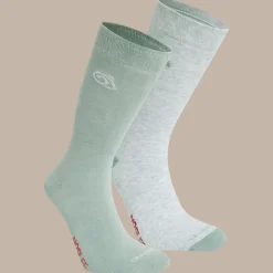 Unisex-Insektenschutz-Socken im Doppelpack | Soft Grey Marl / Lichen Green