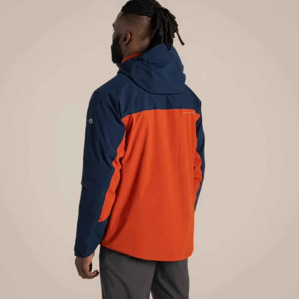 Wasserdichte Diggory Stretch-Jacke für Herren | Blue Navy / Carnelian Orange