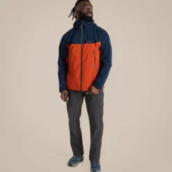Wasserdichte Diggory Stretch-Jacke für Herren | Blue Navy / Carnelian Orange