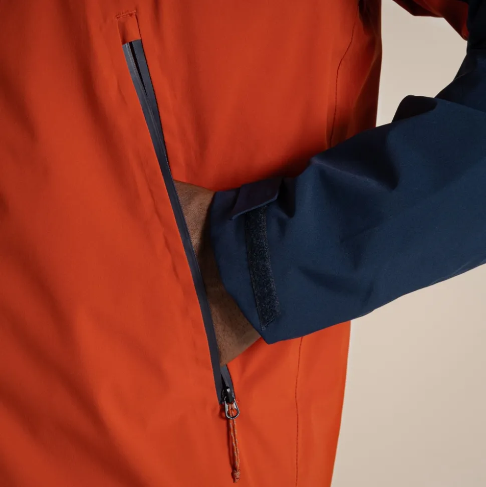 Wasserdichte Diggory Stretch-Jacke für Herren | Blue Navy / Carnelian Orange