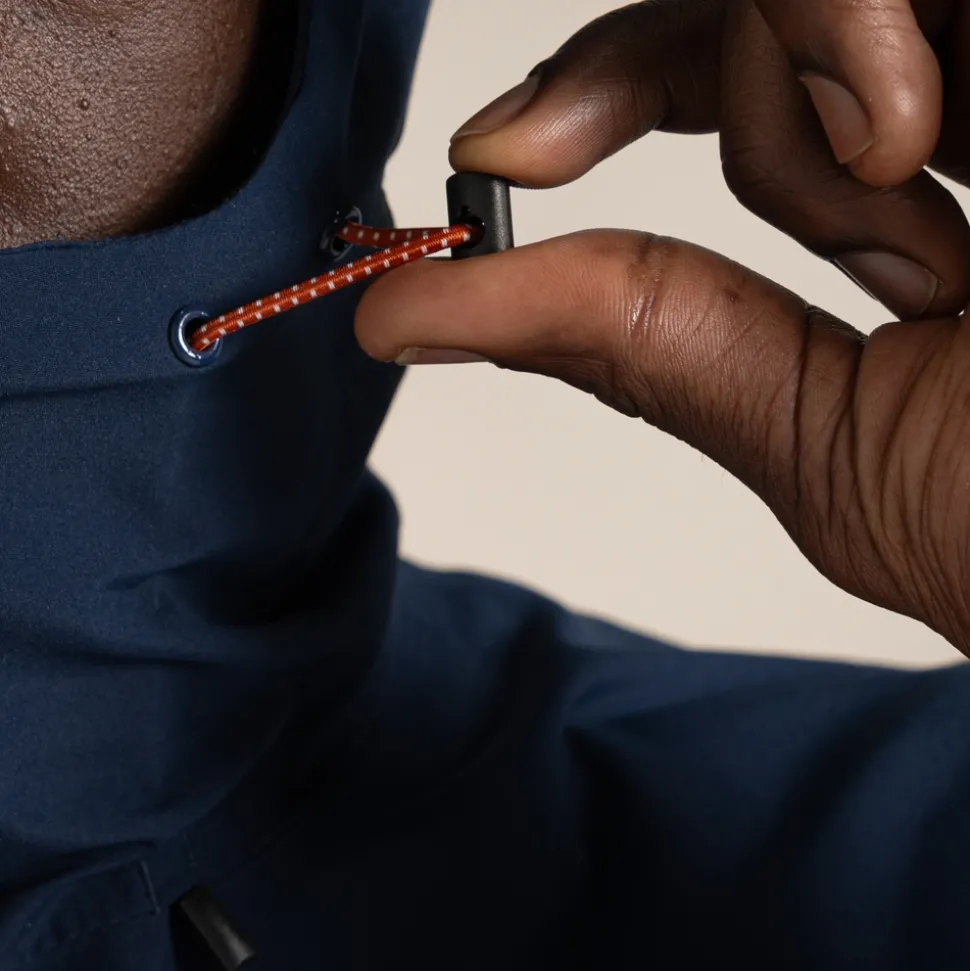 Wasserdichte Diggory Stretch-Jacke für Herren | Blue Navy / Carnelian Orange