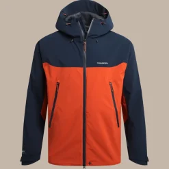 Wasserdichte Diggory Stretch-Jacke für Herren | Blue Navy / Carnelian Orange