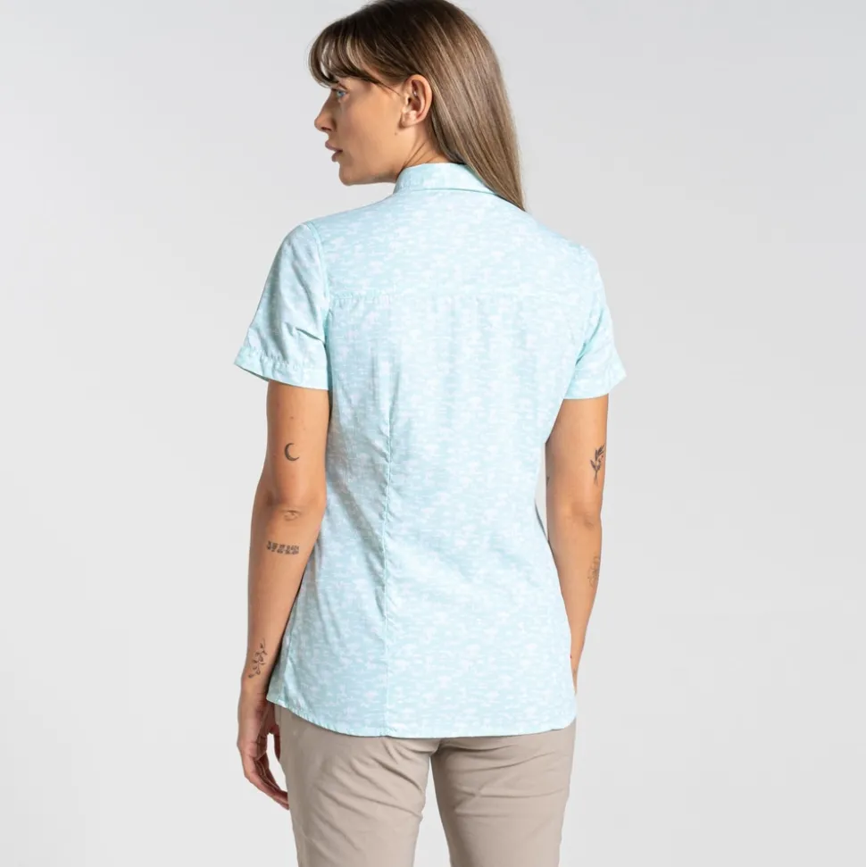 Women's Nosilife Tillia Short Sleeved Shirt | Poolside Green Print