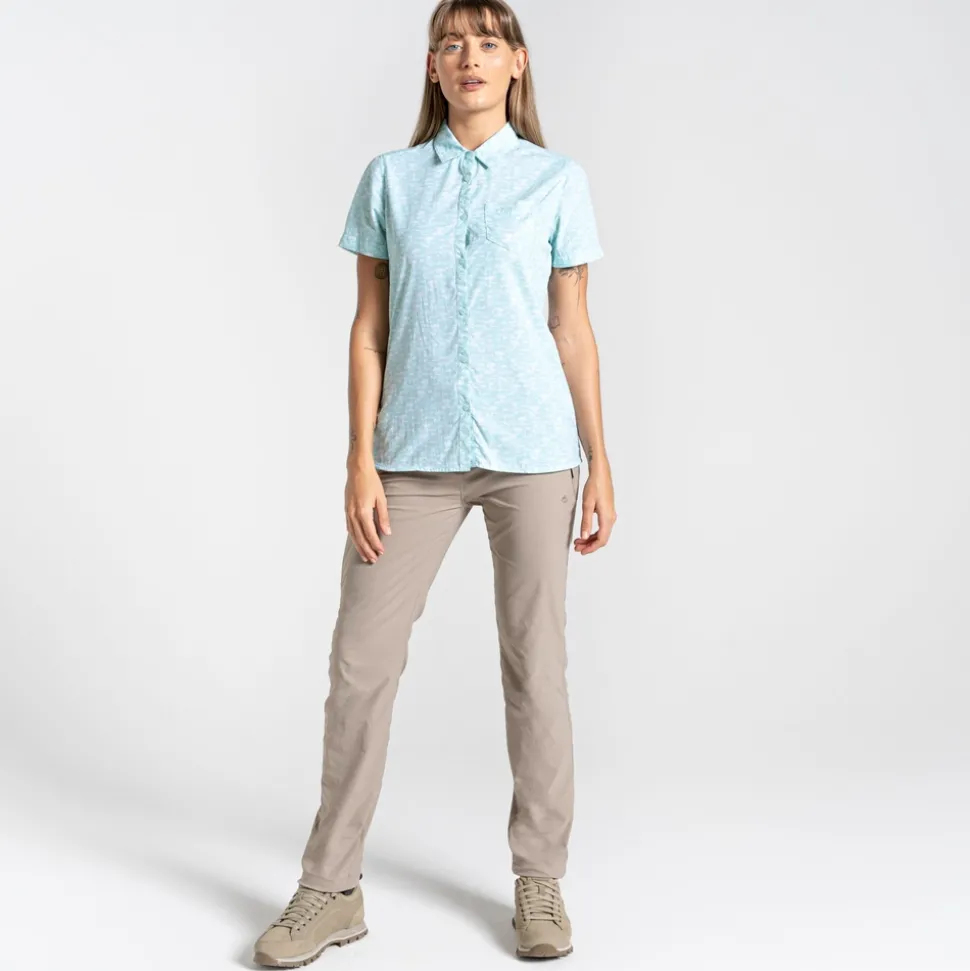 Women's Nosilife Tillia Short Sleeved Shirt | Poolside Green Print
